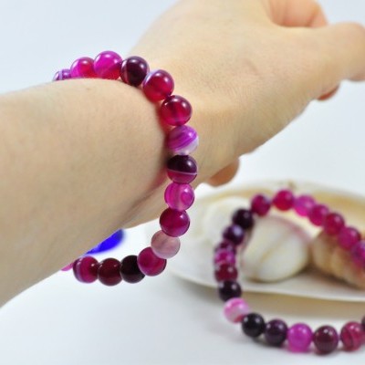 Pulseira de bolas Ágata Lilás