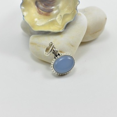 Pendente em prata com Calcedónia Azul