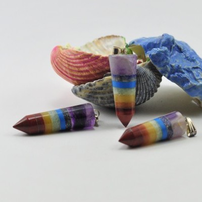 Pendente 7 Chakras Biterminado redondo Pendente 7 Chakras Biterminado redondo