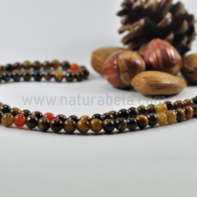 JapaMala de Pedra Olho de tigre e cornalina