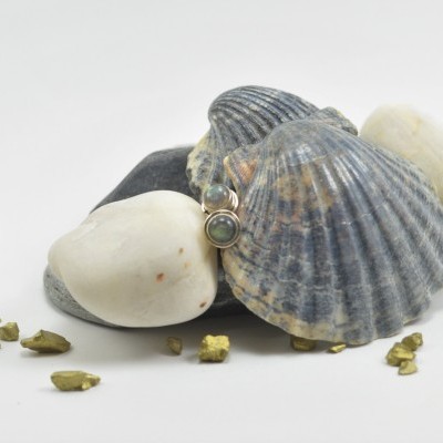 Brincos em Prata com pedra Labradorite