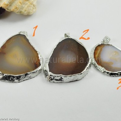 Pendente Chapa de Ágata em Prata 06