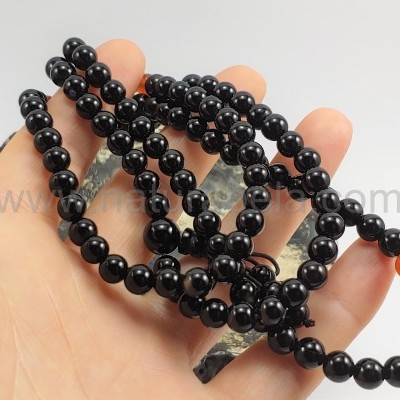 JapaMala 6mm de Ágata negra e Cornalina JapaMala 6mm de Ágata negra e Cornalina