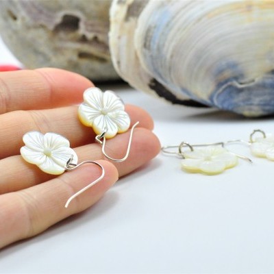 Brincos Madrepérola Prata