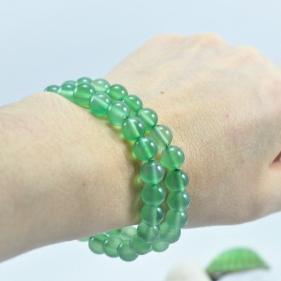 Pulseira de bolas Ágata verde
