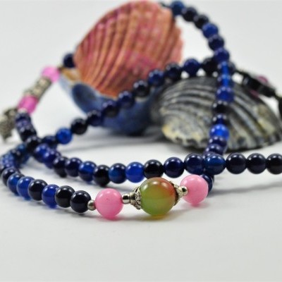 Pulseira Colar Sapo da Sorte Azul escuro Pulseira Colar Sapo da Sorte Azul escuro