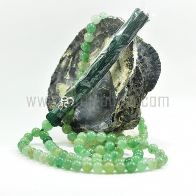 Japamala de Aventurina Verde 8mm com símbolo OM