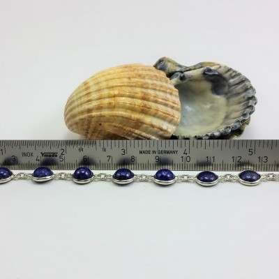 Pulseira em Prata com Lápis-Lazúli