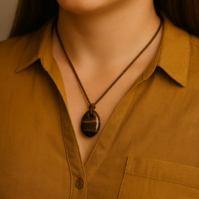 Pendente Pedra Olho de Tigre (signo Gémeos)