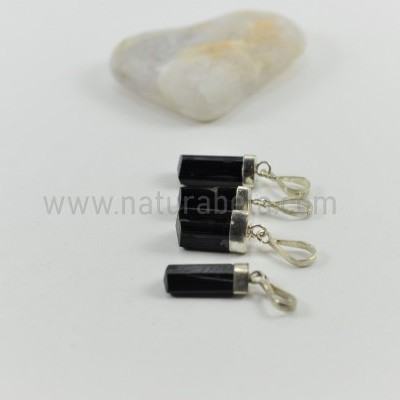 Pendente em Prata Turmalina Negra em Bruto (pequeno)