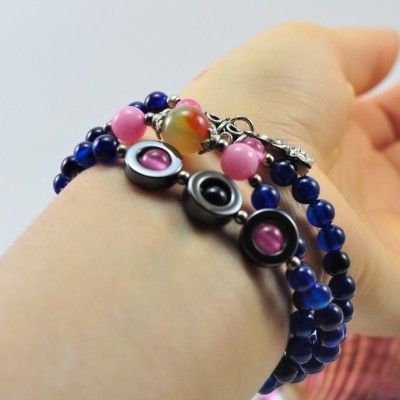 Pulseira Colar Sapo da Sorte Azul escuro Pulseira Colar Sapo da Sorte Azul escuro