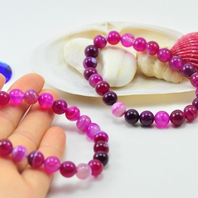 Pulseira de bolas Ágata Lilás