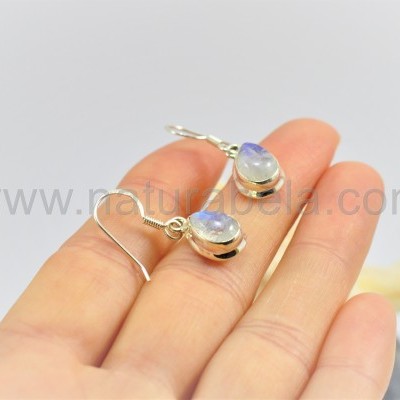 Brincos Lágrima em Prata com Pedra da Lua