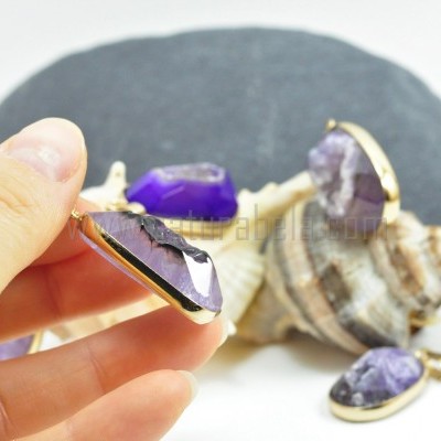 Pendentes Drusa de Ágata Lilás