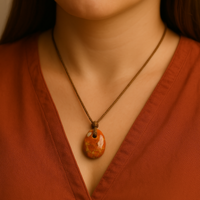 Pendente Pedra de Jaspe Sardo – Signo Escorpião