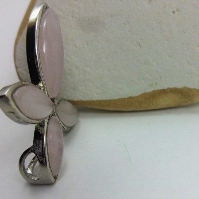 Pendente Cruz com Quartzo Rosa