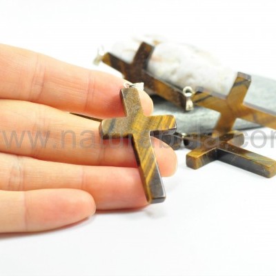 Pendente Cruz de Olho de tigre