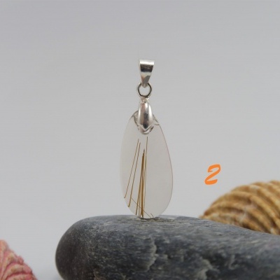 Pendente Quartzo Rutilado com aro em Prata