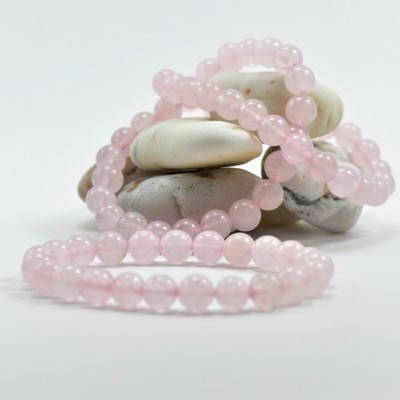 Pulseira de bolas Quartzo Rosa