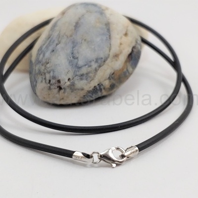 Fio em Caucho com fecho em prata