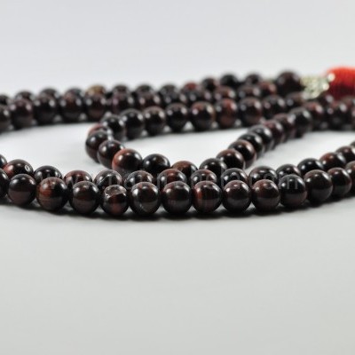 Mala Budista de Pedra Olho de Boi 8mm - Terço Tibetano OM