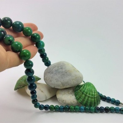 Colar clássico de bolas de Crisocola