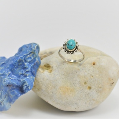 Anel em Prata com Turquesa
