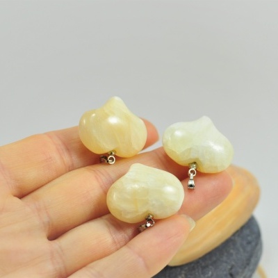 Pendente coração de Calcita Amarela