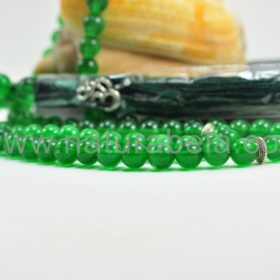 Japamala de Jade Verde 8 mm com símbolo OM