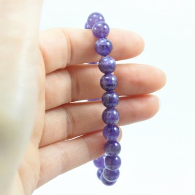 Pulseira de bolas Ametista 8mm Pulseira de bolas Ametista 8mm