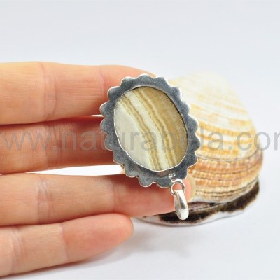 Pendente em Prata com Ágata Rendada