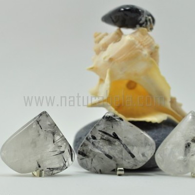 Pendente Coração grande de Quartzo Rutilado com Turmalina negra Pendente Coração grande de Quartzo Rutilado com Turmalina negra