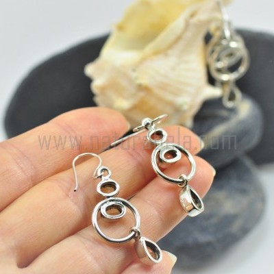 Brincos em prata com Citrino