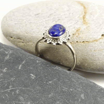 Anel em Prata com Lapis lazuli
