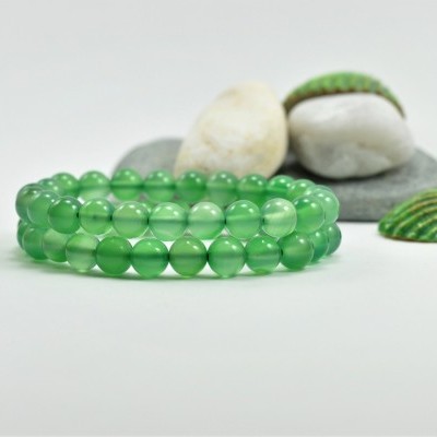 Pulseira de bolas Ágata verde