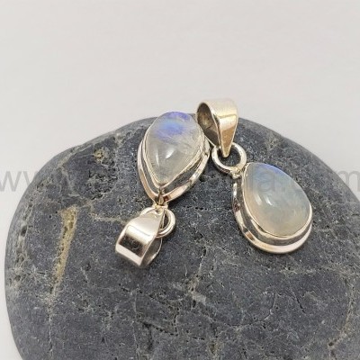 Pendente em Prata com Pedra Lua "gota"