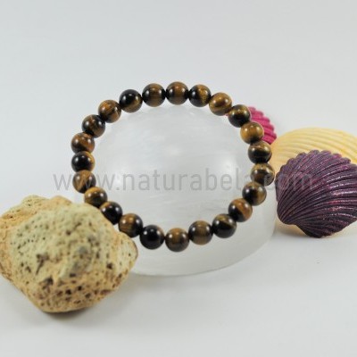 Pulseira de Bolas de Olho-de-Tigre