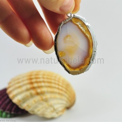 Pendente Chapa de Ágata em Prata 06 Pendente Chapa de Ágata em Prata 06