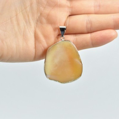 Pendente de pedra Ágata Amarela
