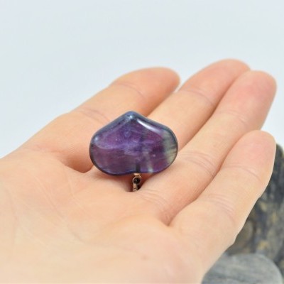 Pendente coração com pedra Fluorita