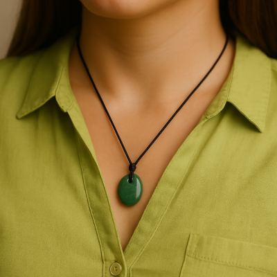 Pendente Pedra de Aventurina Verde – Signo Caranguejo