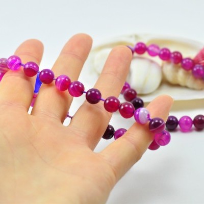 Pulseira de bolas Ágata Lilás