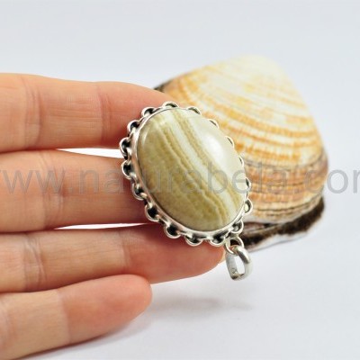 Pendente em Prata com Ágata Rendada