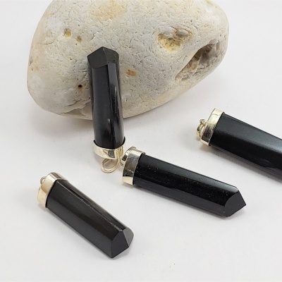 Turmalina Negra em Bastão de PRATA Turmalina Negra em Bastão de PRATA