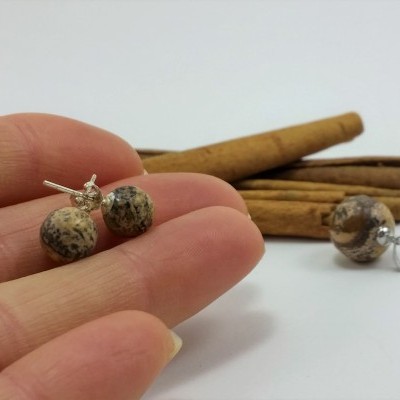 Conjunto Pendente e Brincos em Pedras Naturais Jaspe "Paisagem" Conjunto Pendente e Brincos em Pedras Naturais Jaspe "Paisagem"