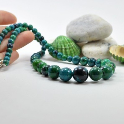 Colar clássico de bolas de Crisocola