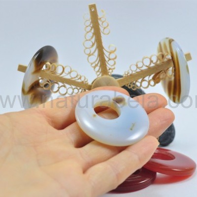 Pendentes Formato "donut" de Ágata e Cornalina Pendentes Formato "donut" de Ágata e Cornalina