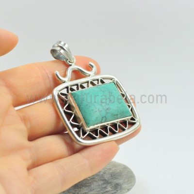 Pendente em Prata com Turquesa