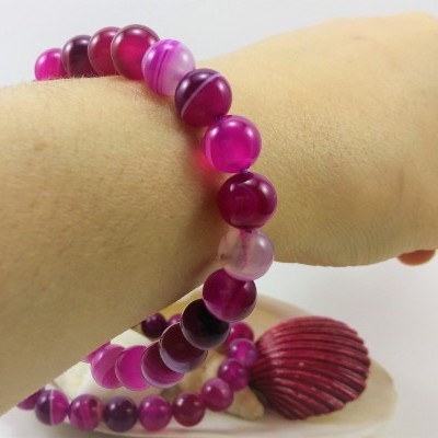 Pulseira de bolas Ágata Lilás