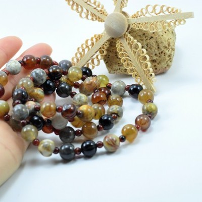 Colar comprido Rústico de Ágata e Jaspe Colar comprido Rústico de Ágata e Jaspe